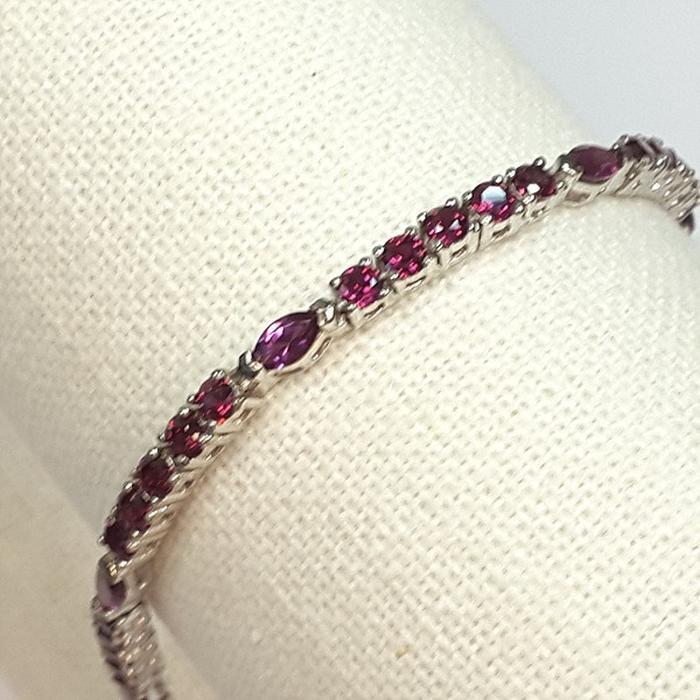 Bluekey AA-grade Rhodolite Garnet Bracelet (240911-03) (19369292A)