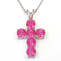 Blue Kay AAA grade pink topaz raw stone cross240915-07 (19510172A)