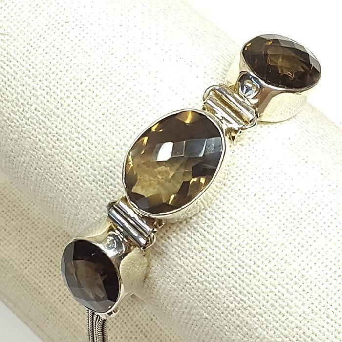 Bluekey Antique Smoky Quartz Gemstone Bracelet 241004-20 (21016213A)