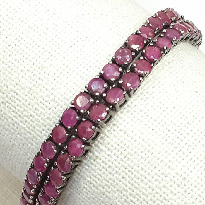 Bluekey Antique Ruby Gem Bracelet 241004-17 Birthstone (21016214A)