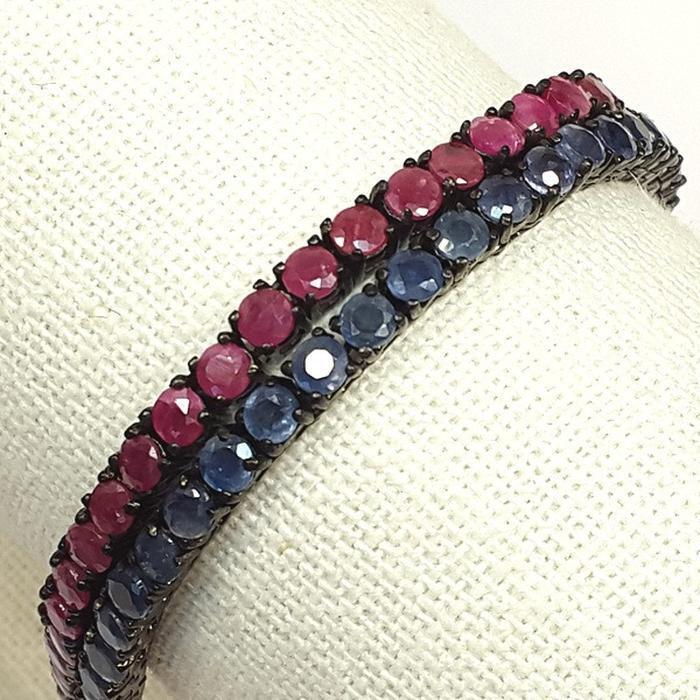 Bluekey Antique Rubiesapphire Raw Bracelet 241004-18 (21016216A)