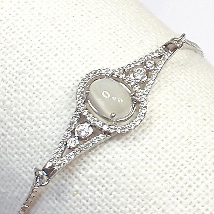 Bluekey A-grade Catus eye gem bracelet 241004-06 (21016325A)