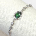 Bluekey A-grade Green Tourmaline Gemstone Bracelet 241004-08 (21016918A)