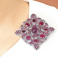 Bluekey A-grade work Redruby rough brooch 241005-23 (21283132A)