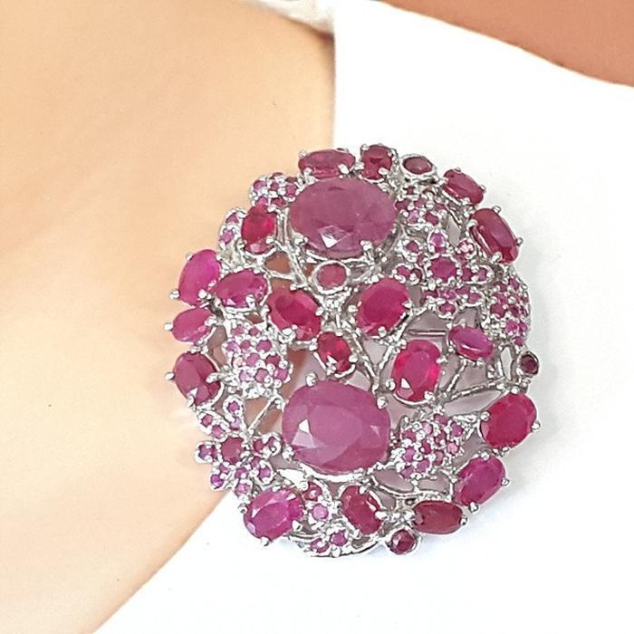 Bluekey A-grade workpiece Redruby rough brooch 241005-22 (21283133A)