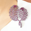 Bluekey A-grade flower bouquet ruby raw gem brooch 241005-21 (21283135A)