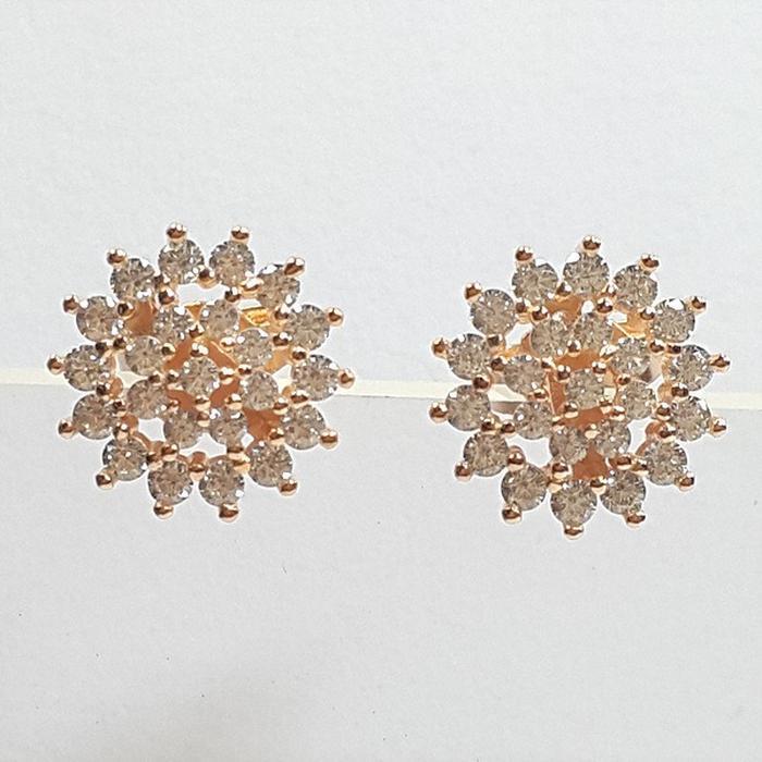 Bluekey Silver925 Cubic Zirconia Diamond Cut Earrings 241011-15 (23460913A)