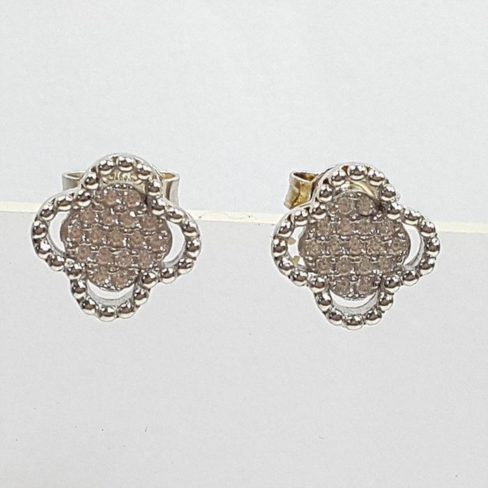 Bluekey Silver925 Cubic Zirconia Diamond Cut Earrings 241011-01 (23460918A)