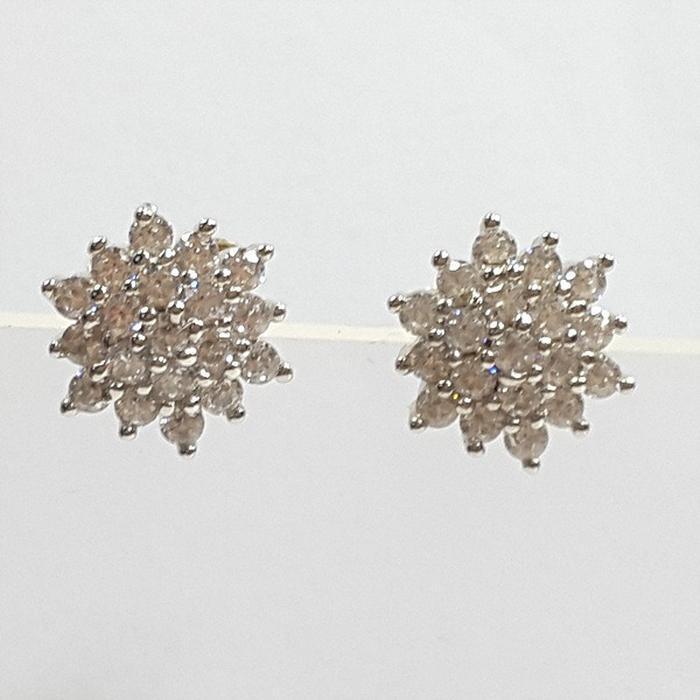 Bluekey Silver925 Cubic Zirconia Diamond Cut Earrings 241010-21 (23460919A)