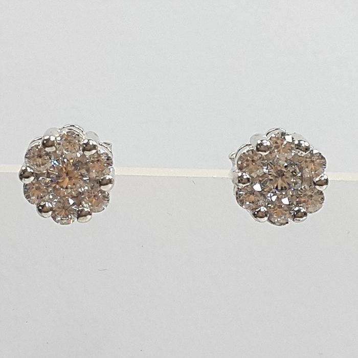 Bluekey Silver925 Cubic Zirconia Diamond Cut Earrings 241010-22 (23460922A)