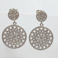 Bluekey Silver925 Cubic Zirconia Diamond Cut Earrings 241010-15 (23460928A)
