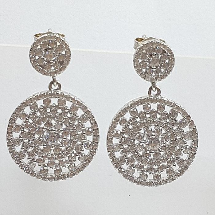 Bluekey Silver925 Cubic Zirconia Diamond Cut Earrings 241010-15 (23460928A)