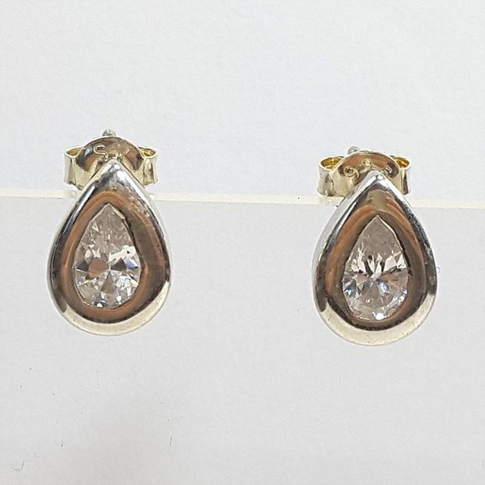 Bluekey Silver925 Cubic Zirconia Diamond Cut Earrings 241010-07 (23460933A)