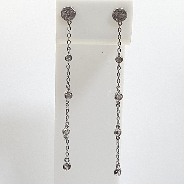 Bluekey Silver925 Cubic Zirconia Diamond Cut Earrings 241011-02 (23460938A)