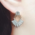 Bluekey Silver925 Cubic Zirconia Diamond Cut Earrings 241011-05 (23460940A)