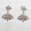Bluekey Silver925 Cubic Zirconia Diamond Cut Earrings 241010-02 (23460948A)