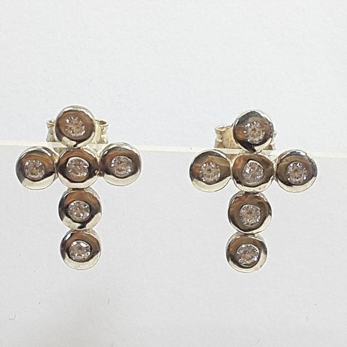 Bluekey Cubic Diamond Earrings 241010-08Cross (23460953A)