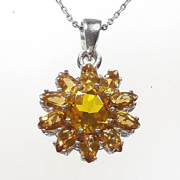 Bluekey AA-grade Huangshizhiting Citrine rough necklace 241205-02 (27713497A)