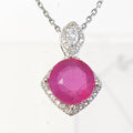 Bluekey AA-grade Pink Ruby Diamond Necklace 250104-11 Birthstone (28626522A)