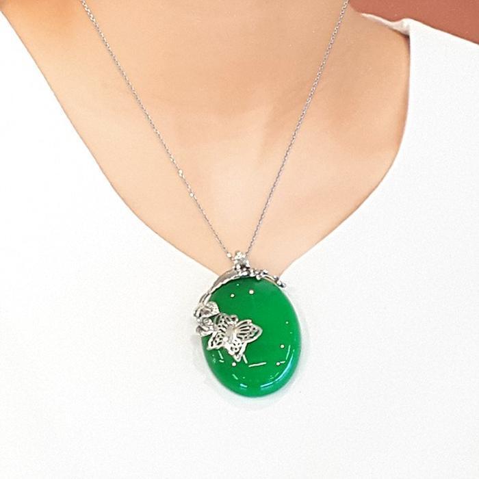 Bluekey A-grade butterfly opal sodalin necklace 250206-22 (30201841A)