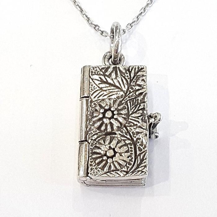 Bluekey Silver925 silver open book necklace 250206-15 (30201851A)