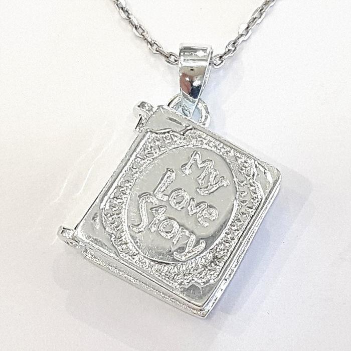 Bluekey Silver Opening Book Necklace 250206-12 (30201852A)