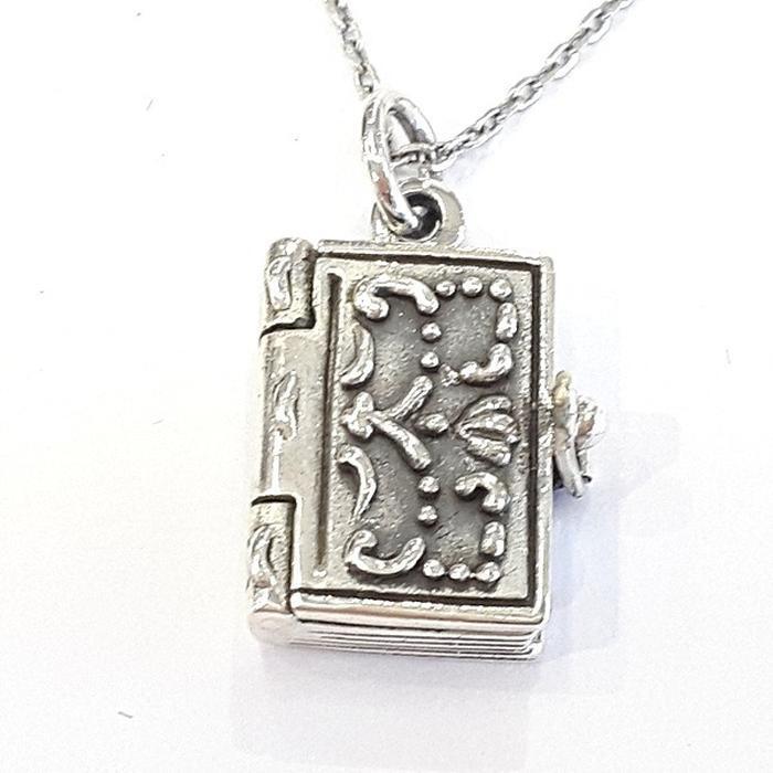Bluekey Silver 925 open book necklace 250206-13 (30201853A)