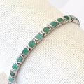 Bluekey A-grade Antique Green Emerald Raw Stone Bracelet 250209-10 (30460877A)