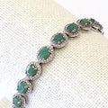 Bluekey A-grade Antique Green Emerald Raw Gem Bracelet 250209-06 (30460878A)