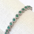 Bluekey A-grade Antique Green Emerald Gemstone Bracelet 250209-07 (30461159A)