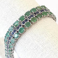 Bluekey A-grade antique green emerald bracelet 250209-14 (30462049A)