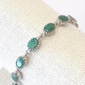 Bluekey A-grade antique green emerald raw stone bracelet 250209-05 (30462053A)