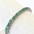 Bluekey A-grade Antique Green Emerald Gem Bracelet 250209-02 (30462054A)