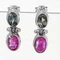 BlueKey Aentic Antique Green Tourmaline Ruby Earring 250210-22 (30629688A)