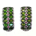 Bluekey AA-grade clip green tourmaline rough earring 250210-20 (30629691A)