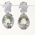 Bluekey AA-grade Swiss Green Topaz Raw Earrings 250210-17 (30629693A)