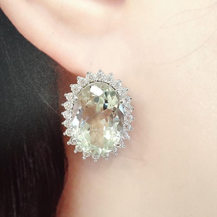 BlueKey AAA Cut Green Tourmaline Rough Earring 250210-16 (30629694A)