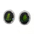 Bluekey B-grade green tourmaline rough earrings 250210-13 (30629695A)