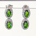 Bluekey A-grade2 along green tourmaline rough earring 250210-10 (30629699A)