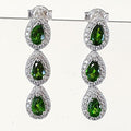 Bluekey A-grade 3 along green sapphire rough ear环 250210-11 (30629702A)