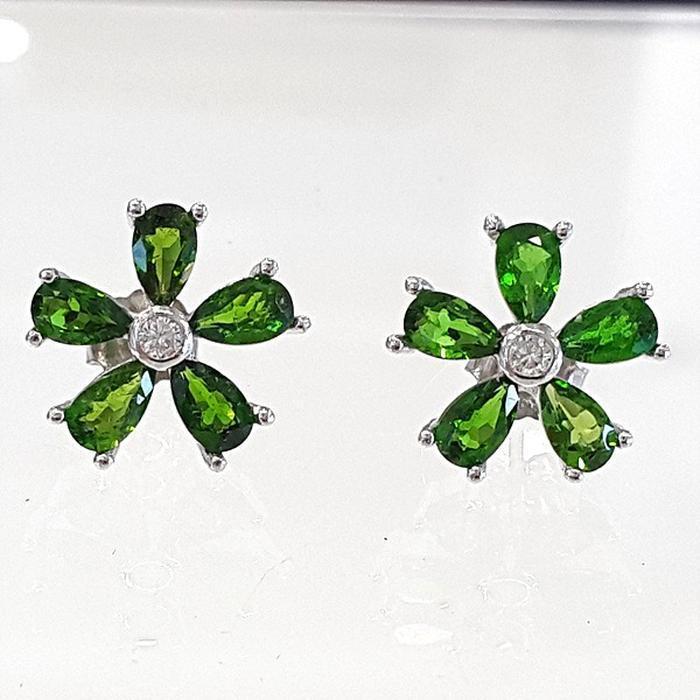 Bluekey AA-grade flower green sapphire pendant 250210-06 (30629706A)