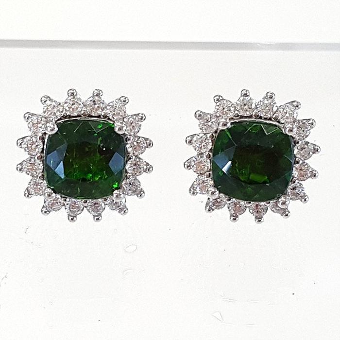 BlueKe AA-grade Green Tourmaline Raw Earring 250210-03 (30629707A)