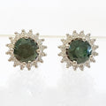 Bluekey AA-grade Green Tourmaline Raw Earrings 250210-02 (30629711A)