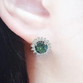 Bluekey AA-grade Green Tourmaline Raw Earring 250210-01 (30629758A)