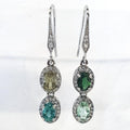 Bluekey AA-grade cocktail toramarin raw gem earrings 250211-21 (30851993A)