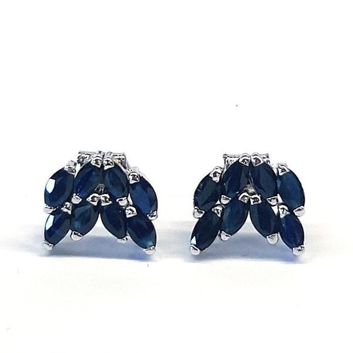 Bluekey AA-grade Nightwing Sapphire Gemstone Earring 250211-09 (30852015A)