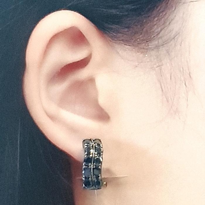 Bluekey A-rank Clip Sapphire Raw Earring 250211-08 (30852016A)