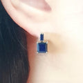 Bluekey AA-grade rectangular sapphire gem necklace 250211-05 (30852017A)
