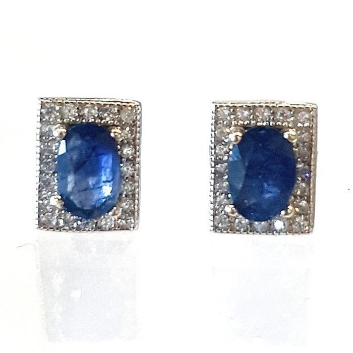 Bluekey A-grade Antique Sapphire Gem Earring 250211-01 (30852018A)