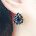 Bluekey AA-grade Antique Sapphire Gem Earring 250211-06 (30852021A)